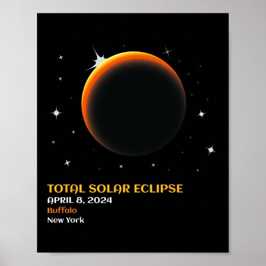 Poster Amérique Totalité 04 08 24 Total Éclipse Solaire 2 (Devant)