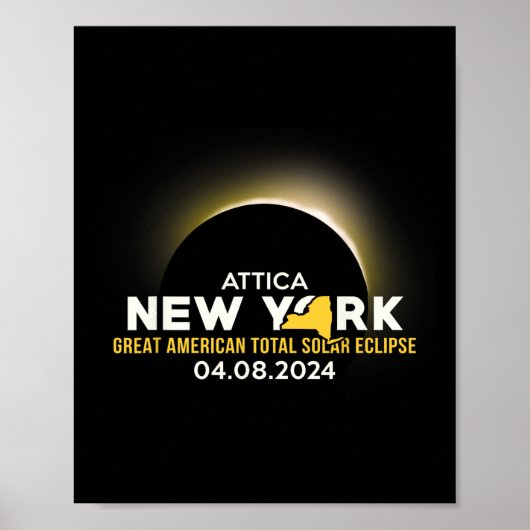 Poster Amérique Totalité 04 08 24 Total Éclipse Solaire 2 (Devant)