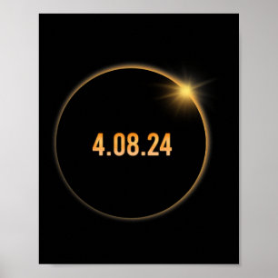 Poster Amérique Totalité 04 08 24 Total Éclipse Solaire 2