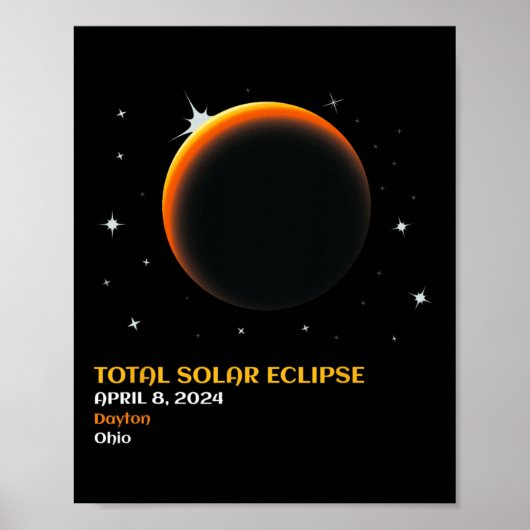 Poster Amérique Totalité 04 08 24 Total Éclipse Solaire 2 (Devant)