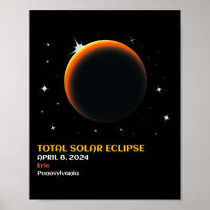Poster Amérique Totalité 04 08 24 Total Éclipse Solaire 2