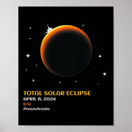 Poster Amérique Totalité 04 08 24 Total Éclipse Solaire 2 (Devant)