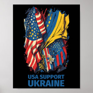 Poster Amérique Ukrayina États-Unis Soutien à l'Ukraine e