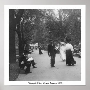 Poster Amérique vintage, Boston Common, sous les aumônes