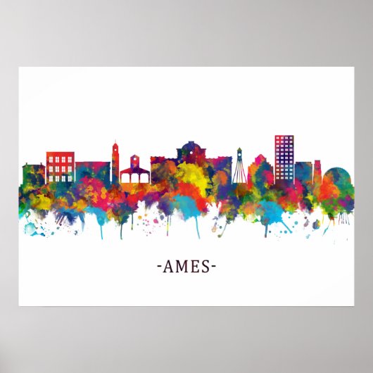 Poster Ames Iowa Skyline (Devant)