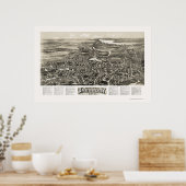 Poster Amesbury, MA Carte panoramique - 1914 (Cuisine)