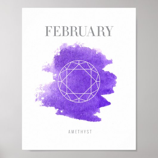 Poster Amethyst Birthstone Février (Devant)