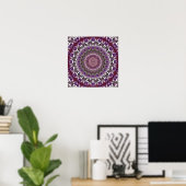 Poster Amethyst Pink Kaleidoscope Mandala Motif (Bureau à domicile)