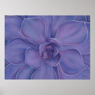 Poster Amethyst Succulent Print | Purple Botanical Art