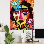 Poster Amethyst sucre coque Frida par SilberZweigArts (Bureau à domicile)