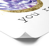 Poster Améthyste de roche cristaux d'aquarelle spirituell (Coin)