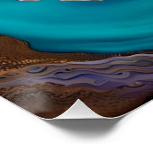 Poster Améthyste et Turquoise et Gold Abstrait (Coin)