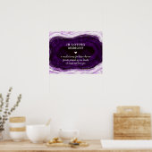Poster Améthyste Violet & Argent Panneau À la mémoire de (Cuisine)