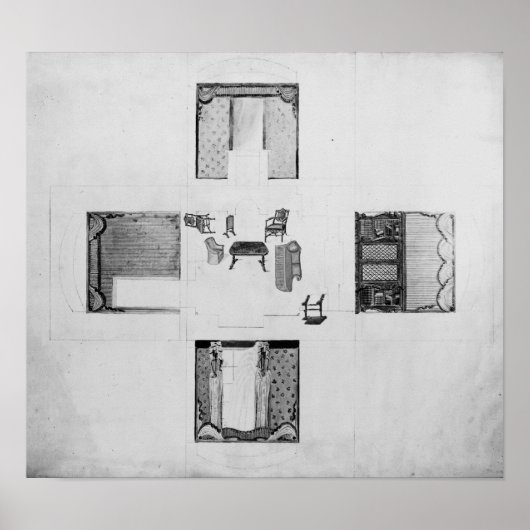 Poster Ameublement pour un petit salon (Devant)