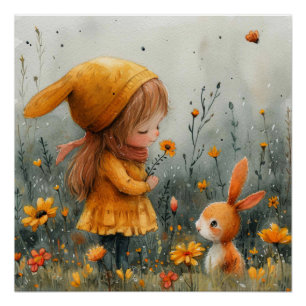 Poster Ami à fourrure : un peu de fantaisie de lapin