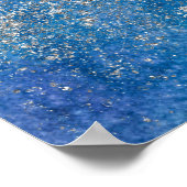 Poster Ami Aime Bleu pourpre Aquarelle Argent (Coin)