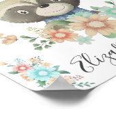 Poster ami de forêt bébé racoon statistiques de naissance (Coin)