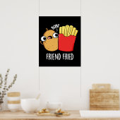Poster Ami Friend Funny Fries Français Pun Dark BG (Cuisine)