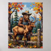 Poster Amis automnaux : Bigfoot et Elk (Devant)