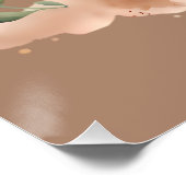 Poster Amis Câlins de Vache Mignons Art Floral (Coin)