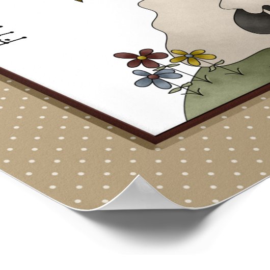 Poster Amis Campagne primitive Sheep & Crow (Coin)