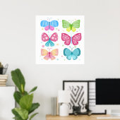 Poster Amis colorés de Flutter (Bureau à domicile)