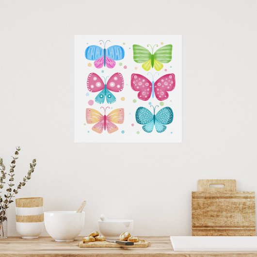 Poster Amis colorés de Flutter (Cuisine)