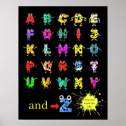 Poster Amis de l'alphabet ABC drôles (Devant)