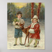 Poster Amis d'hiver | Noël vintage (Devant)