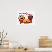 Poster Amis du pied rapide souriant (Cuisine)