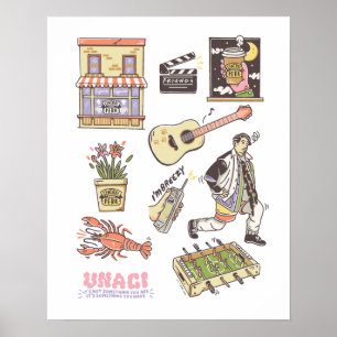 Poster AMIS™   Graphique d'icônes de dessin