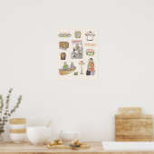 Poster AMIS™ | Icônes de dessin (Cuisine)