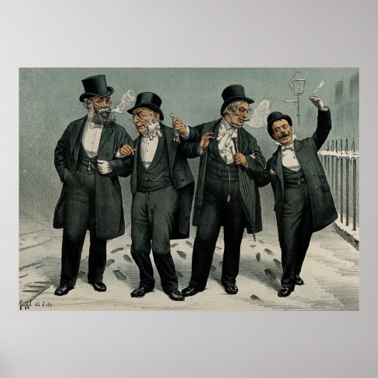 Poster Amis Joyeux Noël Fête Vintage (Devant)