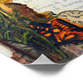 Poster Amis Médias mixtes Papillons Fleurs Collage (Coin)