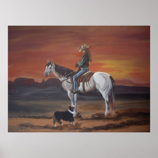 Poster Amis partageant un coucher de soleil (Devant)