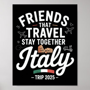 Poster Amis qui voyagent ensemble Italie 2025 C