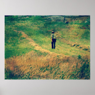 Poster Amish Marcher À Côté Du Terrain De Raisin