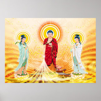 Poster Amitabha Bouddha et Bodhisattva