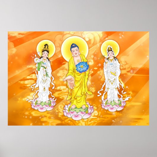 Poster Amitabha Bouddha et Bodhisattva (Devant)