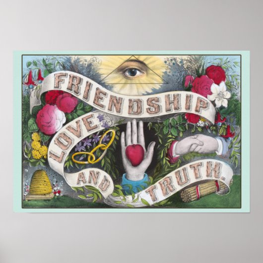 Poster Amitié, Amour, Vérité Vintage (Devant)