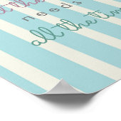 Poster amitié citation bleu beige rayures inspirant (Coin)