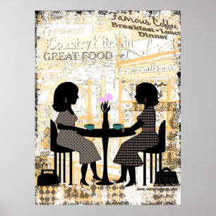 Poster Amitié de café de restaurant