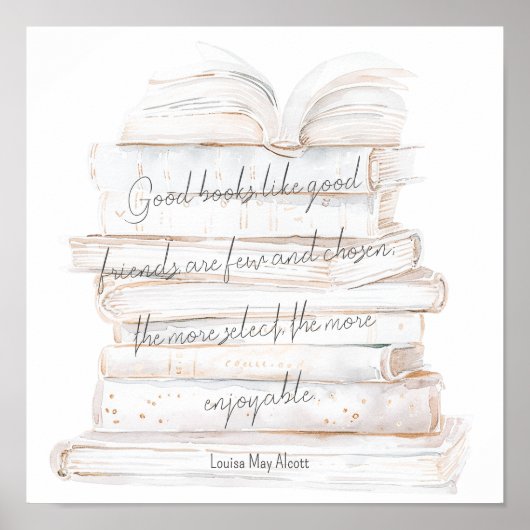 Poster Amitié et livre blanc et or Aquarelle (Devant)