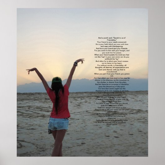 Poster Amitié par Kahlil Gibran (Devant)