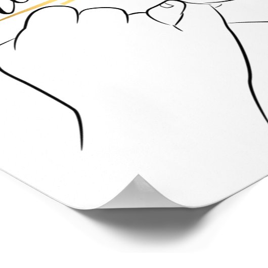 Poster Amitié Pinky Promise Minimale Ligne Art mignon (Coin)