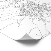 Poster Amman, Jordanie (noir sur blanc) (Coin)