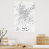 Poster Amman, Jordanie (noir sur blanc) (Cuisine)