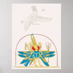 Poster Amon-Ra, Roi de Dieu, illustration de Pantheo