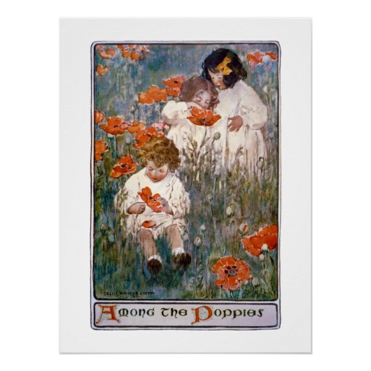 Poster Among the Poppies, Jessie Willcox Smith (Devant)