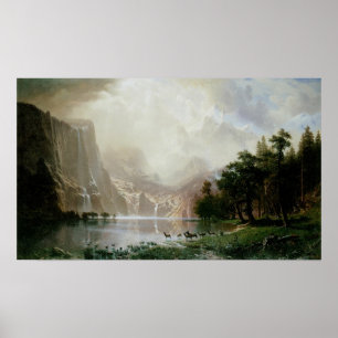Poster Among the Sierra Nevada Mountains by Bierstadt